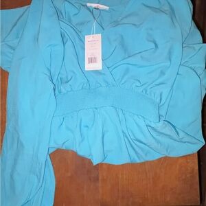 Women's Blue V-Neck Dress